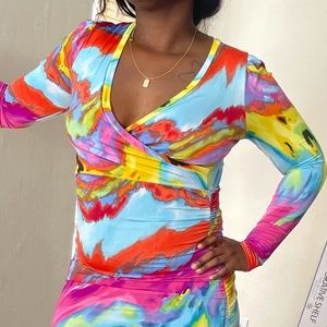 Rainbow Long Sleeve Dress